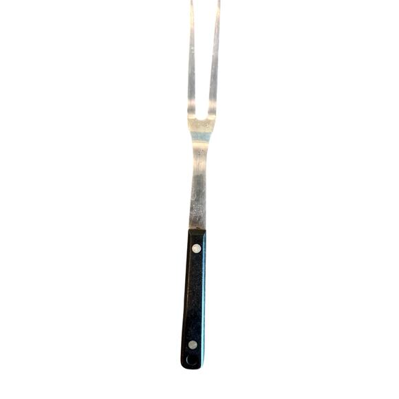 Vintage Ekco Flint Stainless Steel Carving Fork 2 Prong 12" Meat Utensil - Picture 1 of 6